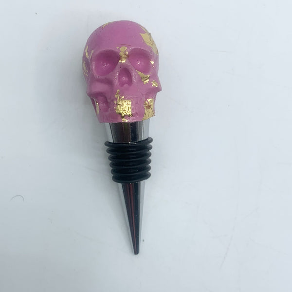 Skull Wine Stopper - Gold Foil Accent - 2