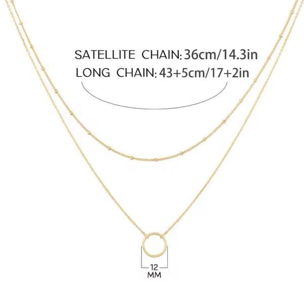 Gold dainty double necklace  - 3