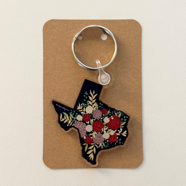 Texas Floral Keychain - 2