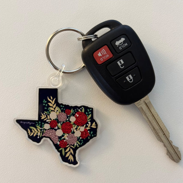 Texas Floral Keychain - 3