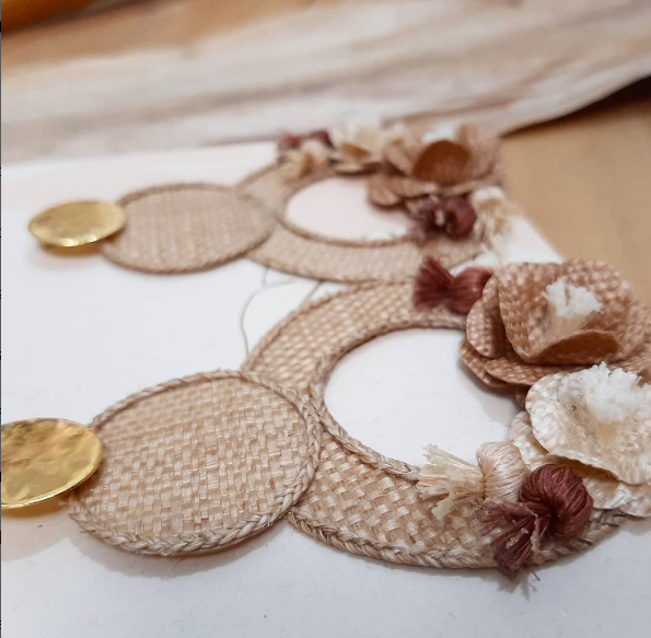 Traditional Brown Banana Fiber Earrings - 3