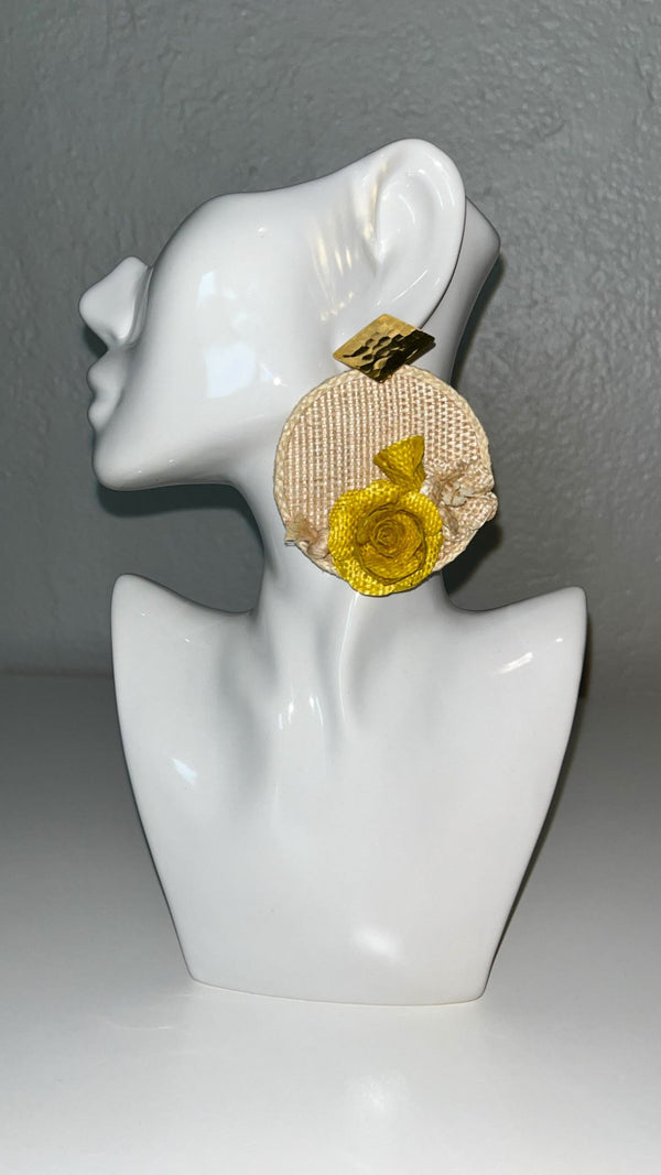 Roses with base banana fiber earrings - 7