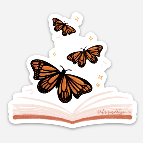 Book Butterfly Sticker - 1