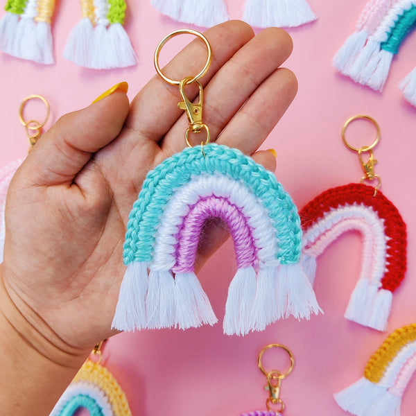 Crochet Rainbow Keychain - 1