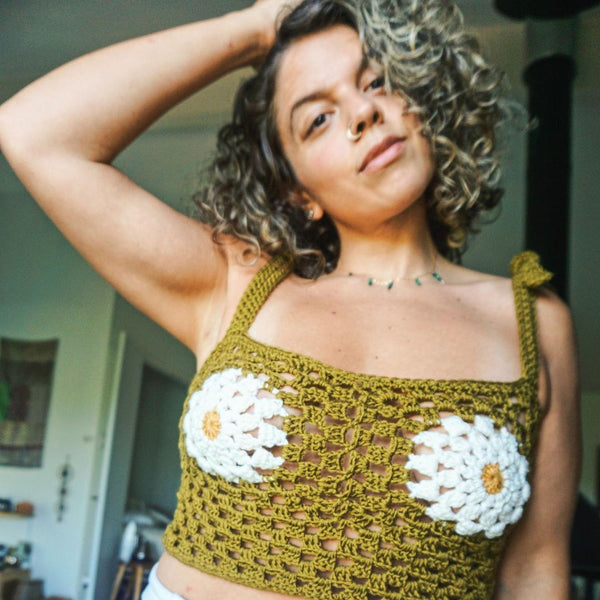 Crochet Daisy Crop Top - 9