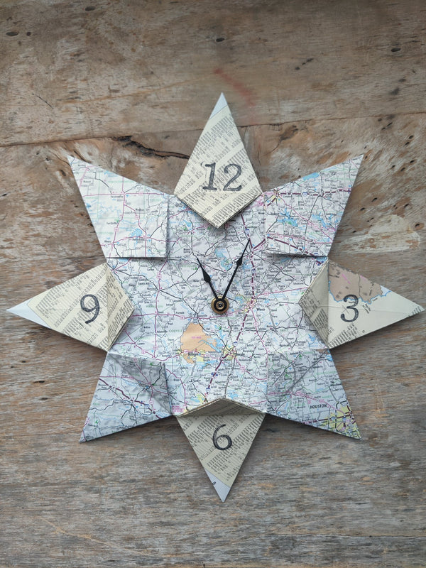 Upcycle Map Clock Waco - 3