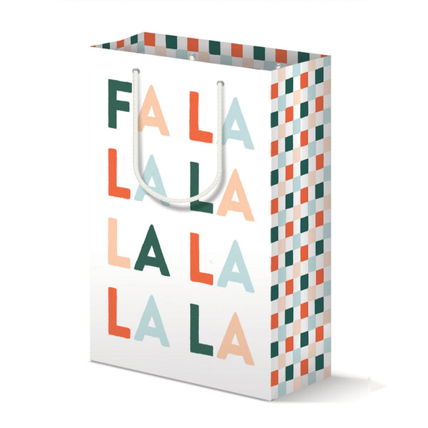 FA LA LA & Checkered Gift Bag | Christmas, Holiday Gift - 1