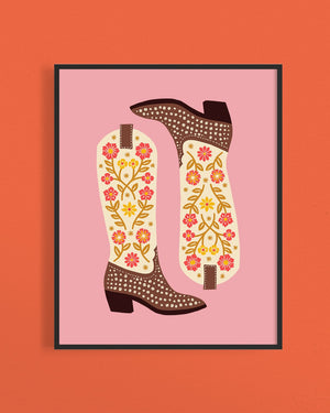 Cowgirl Boots Art Print - 1