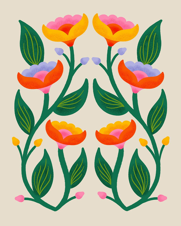 Symmetrical Flowers 2 Art Print - 2