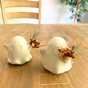 Concrete Ghost with Dried Floral Bouquet  - 1