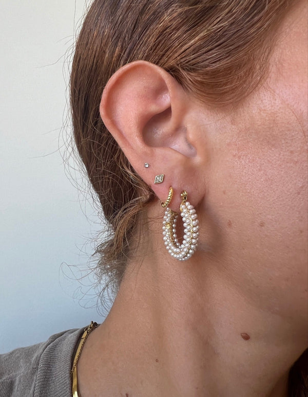 Pearl hoops- medium size  - 2