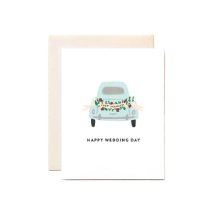 Happy Wedding Day, Wedding Car Card - 1