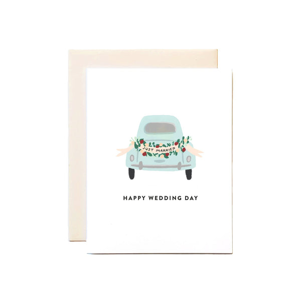 Happy Wedding Day, Wedding Car Card - 1