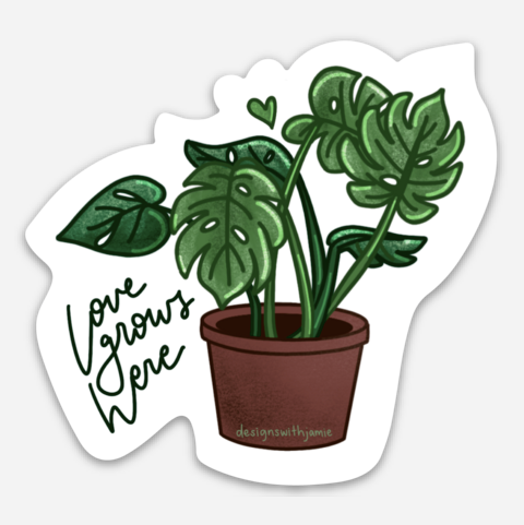 Love Grows Here Sticker - 1