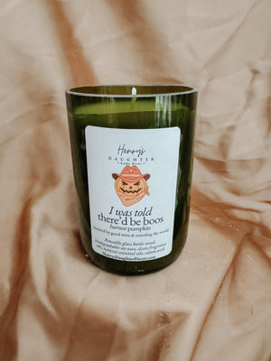 Boos Pumpkin Harvest Pumpkin Wine Bottle Candle - 1