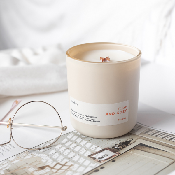 Crisp and Cozy Candle | 8 oz Matte Cream Jar - 2