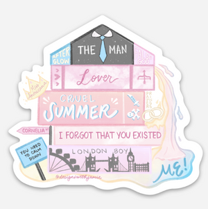 Taylor Swift Lover Era Bookish Sticker - 1