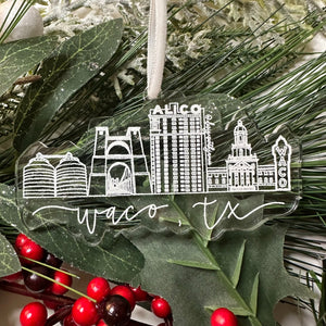 Waco Skyline Christmas Ornament - 1