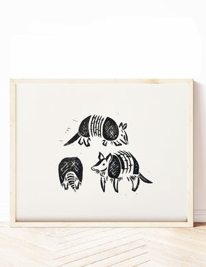 'Armadillos' Block Print - 1