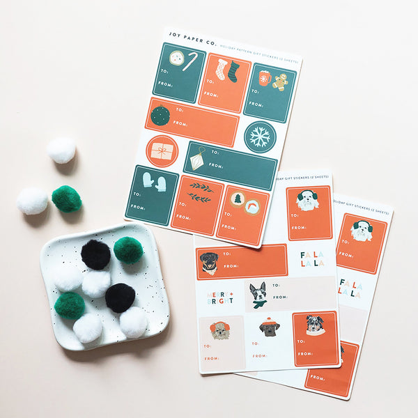 Holiday Dogs Gift Sticker Sheet, Set of 2 - 2