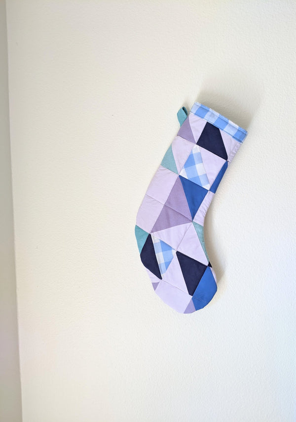 Quilted Christmas Stocking | Purple, Blue, and Teal - 5