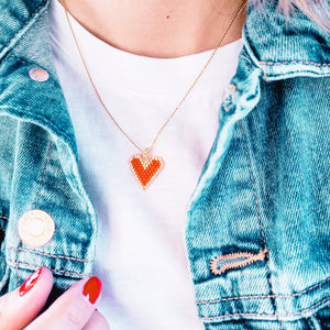 Heart Beaded Charm Necklace - 1