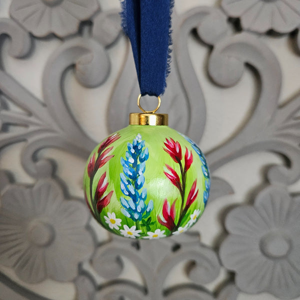 Texas Wildflower Handpainted Ornament - 2