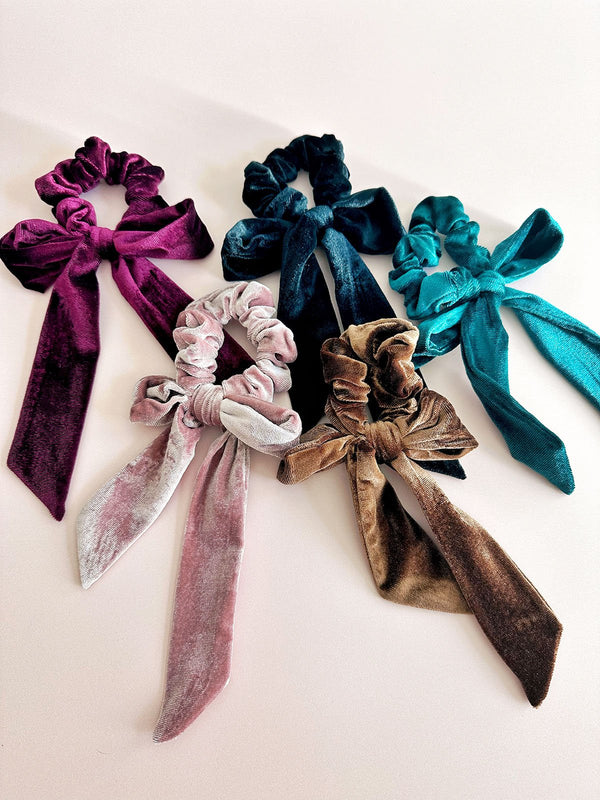 Velvet Bow Scrunchies - 1