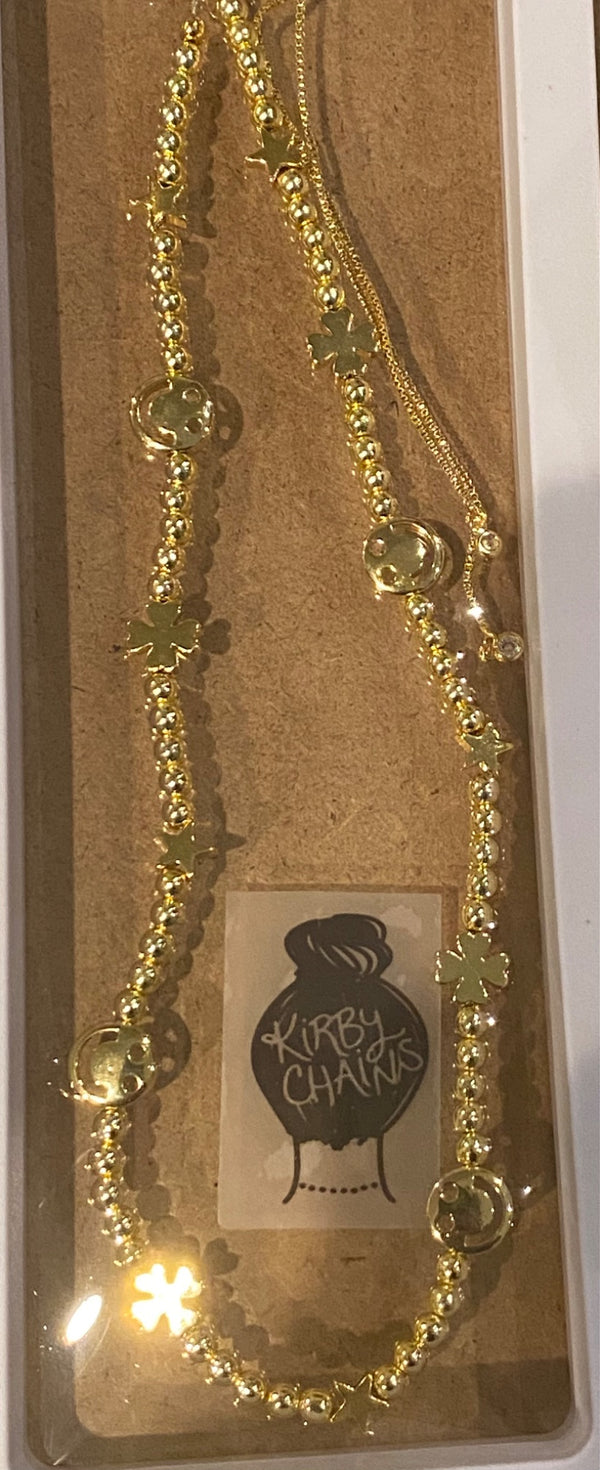 Gold smiley necklace  - 1