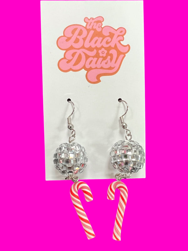 Disco Candy Cane Earrings - 1