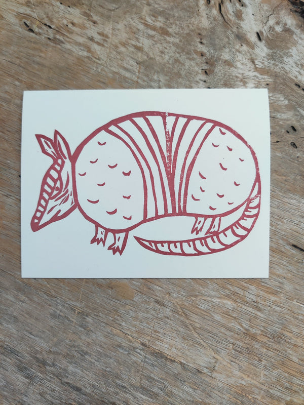 Armadillo Stamped Greeting Card - 1