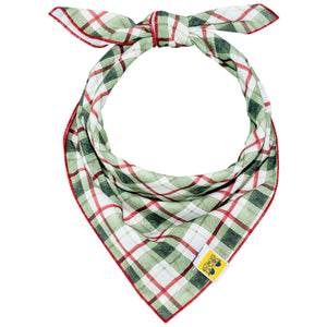 Classic Christmas Plaid Dog Bandana - 1