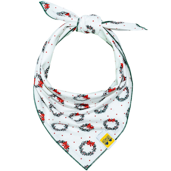 Christmas Wreaths Dog Bandana - 1