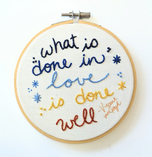 Van Gogh Quote Embroidery Kit - 1