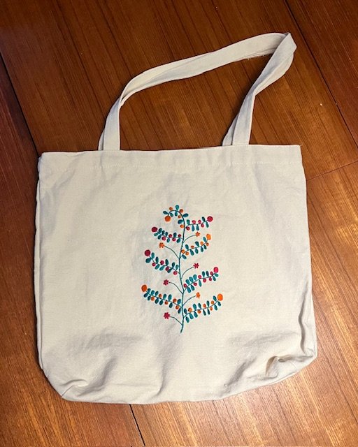 Earth & Needle Embroidered Tote  - 1