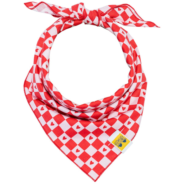 Sweetheart Checkers | Valentine's Day Dog Bandana - 1