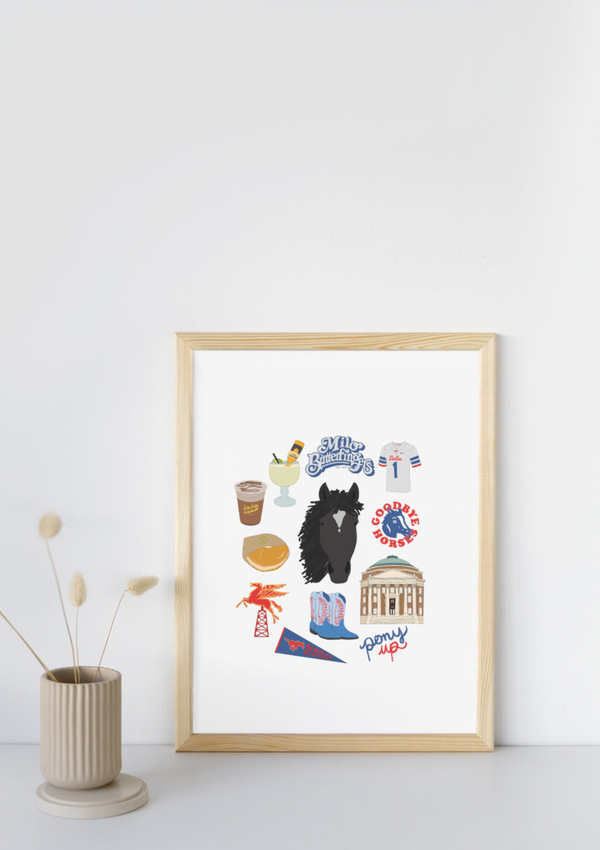 Teddy Rae Prints: Southern Methodist University Icon Print - 2