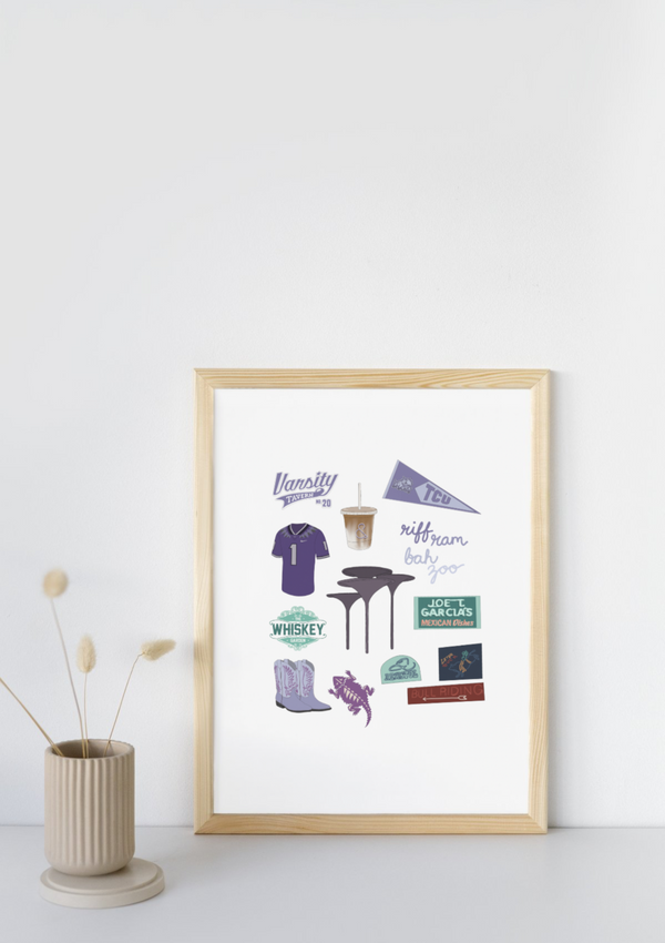 Teddy Rae Prints: Texas Christian University Icon Print - 2