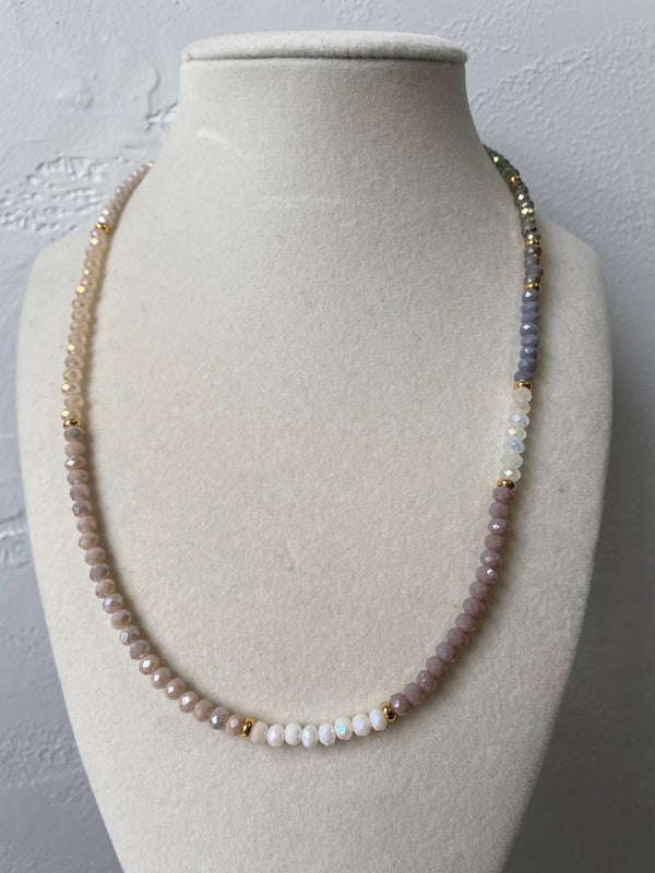 Gemstone Bead Necklace with Pendant - 15