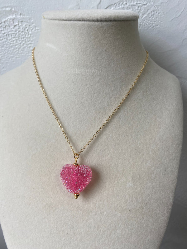 Candy Inspired Gummy Heart Pendant Necklace  - 4