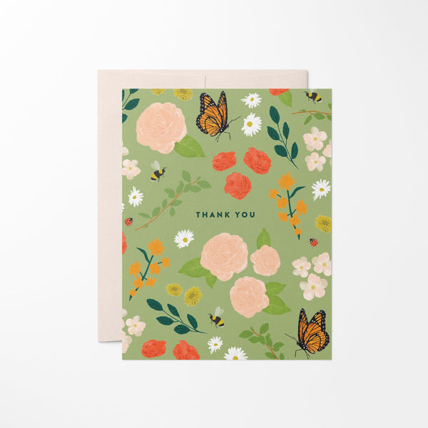 Garden Floral Thank You Card - 1