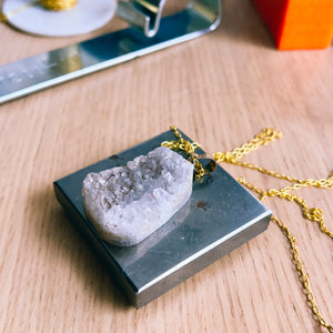 Grey Geode pendant - 1