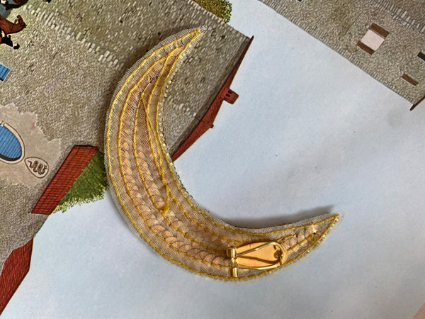 Yin Yang Sequin Single Moon Earring