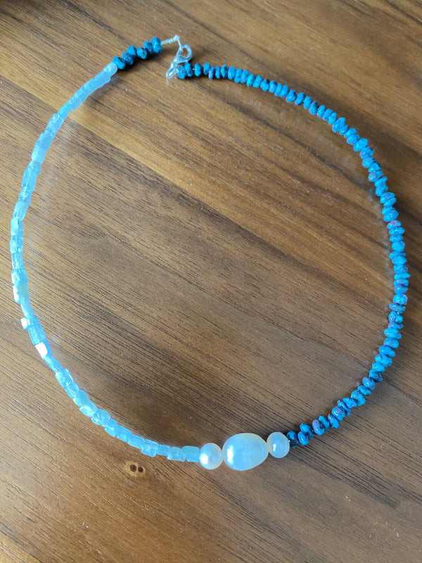 Yin Yang Chokers Mixed Stones and Fresh Water Pearls