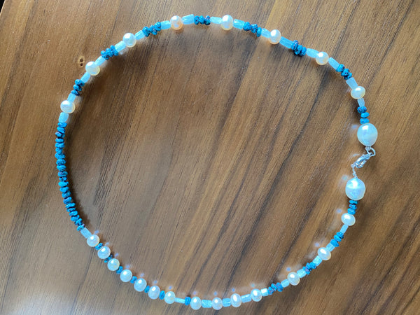 Yin Yang Chokers Mixed Stones and Fresh Water Pearls