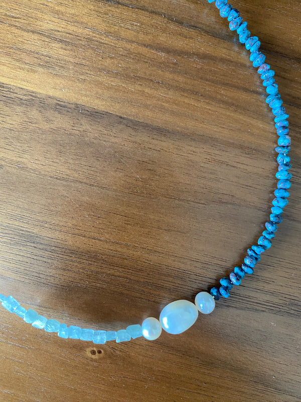 Yin Yang Chokers Mixed Stones and Fresh Water Pearls