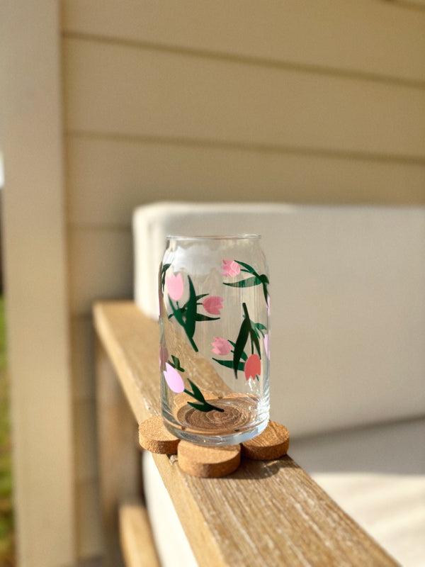 Tulips Can Glass Cup