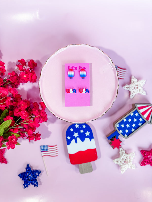 Bomb Pop Popsicle & USA Stud Set