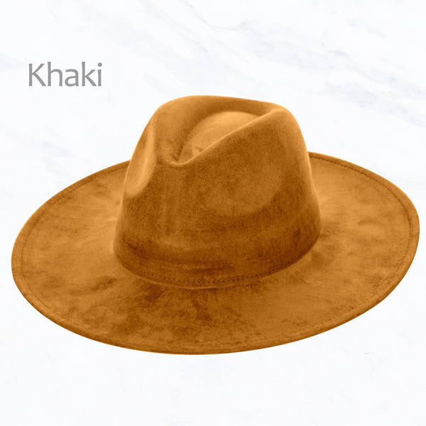 Suede Large Eaves Peach Top Fedora Hat