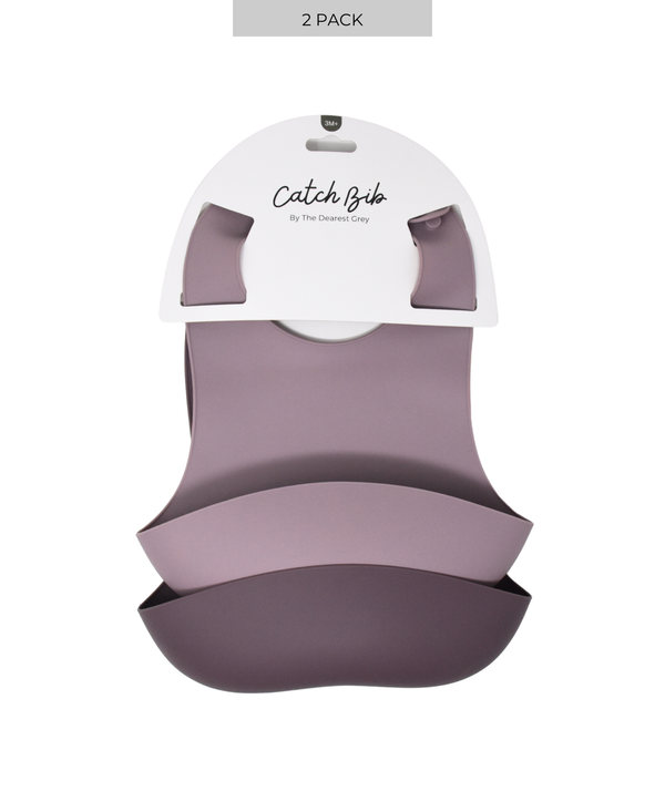 Silicone Catch Bib Set | Jade & Lavender